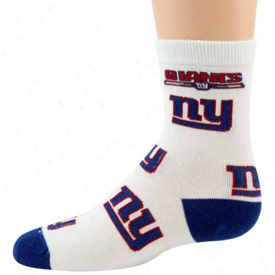 New York Giants Preschool White All Over Logo Print Socks