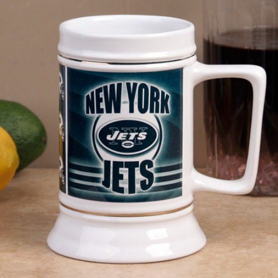 New York Jets End Zone 28oz. Ceramic Stein