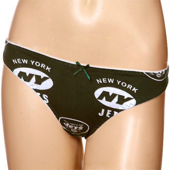 New York Jets Ladies Green Maverick Thong Underwear