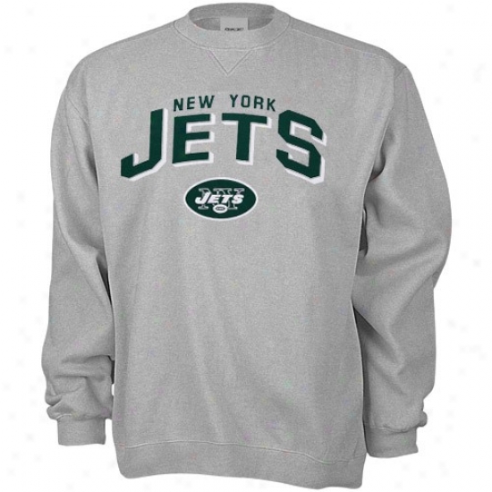 New York Jets Sweat Shiirts : Reebok New York Jets Ash Goal Line Crew Sweat Shirts