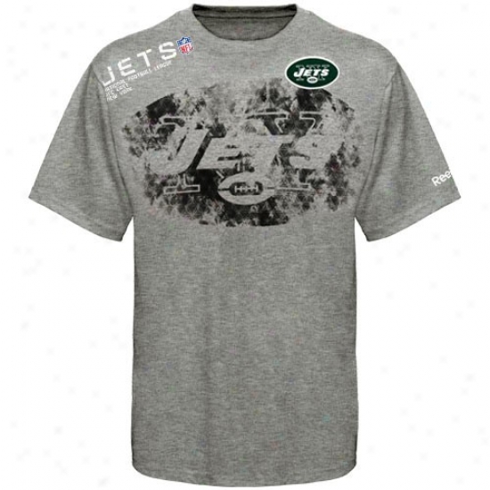 New York Jets T Shirt : Reebok New York Jets Youth Ash Sideline Stealth T Shirt