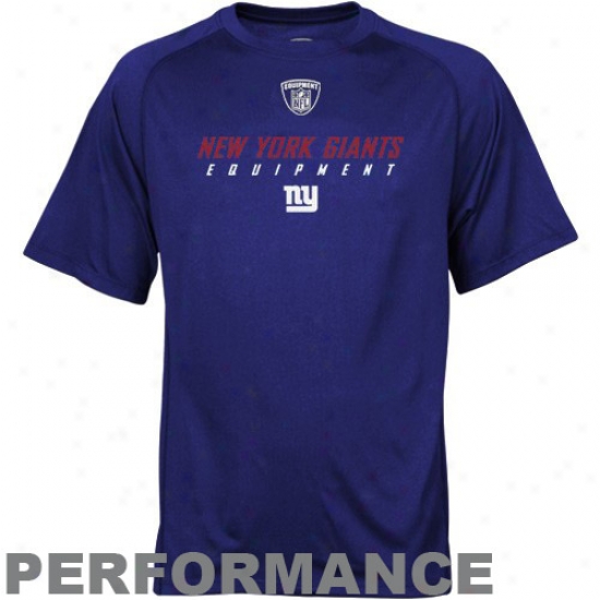Ny Giant Shirts : Reebok Nfl Equipment Ny Giant Royal Blue Equipspeed Performance Shirts