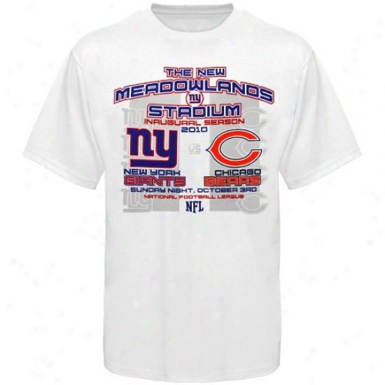 Ny Giant Tees : Ny Giant White New Meadowlands Game Match-up Tees Vs Chicago Bears