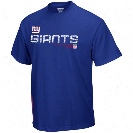Ny Giants Dress: Reebok Ny Giants Royal Blue Sideline Tackn T-shirt
