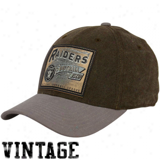 Oakland Raider Hats : Reebok Oakland Raider Brown Pro Shaow Flex Hats