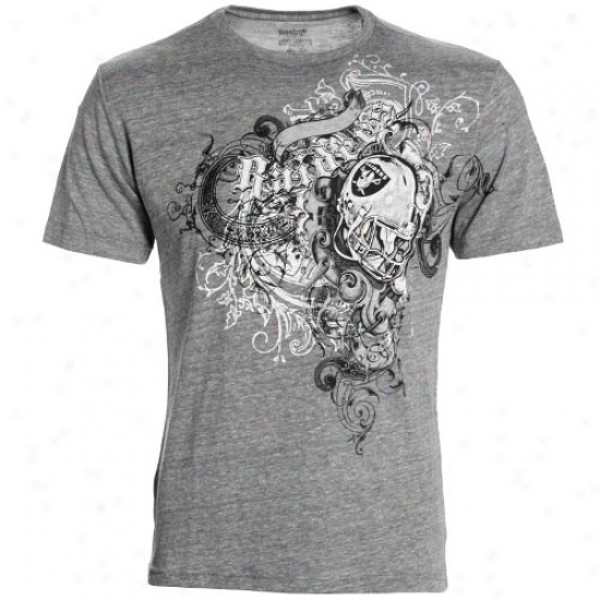 Oakland Raider Shirt : Reebok Oakland Raider Dark Gray Cross My Heart Premium Shirt