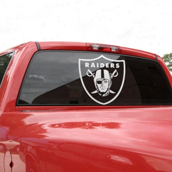 Oakland Raiders 18'' X 18'' White Logo Decal