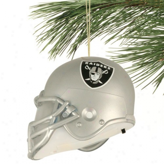 Oakland Raiders 3'' Acrylic Light-up Football Helmet Ornament