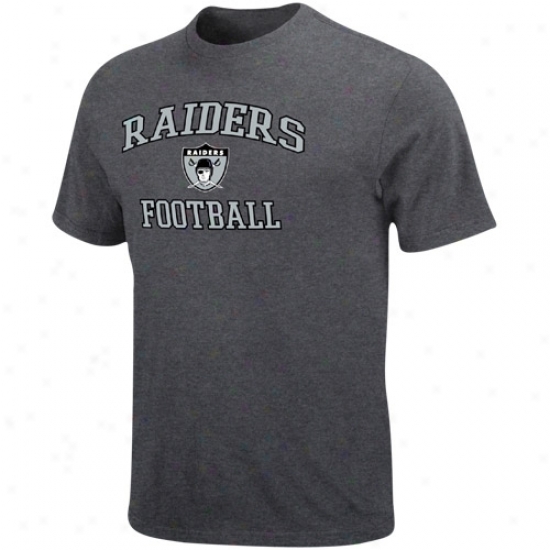 Oakland Raiders Apparel: Oakland Raiders Charcoal Legacy Heatt And Soul T-shirt