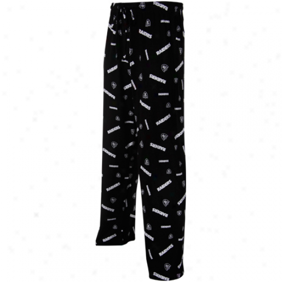 Oakland Raiders Black Team Print Pajama Pants