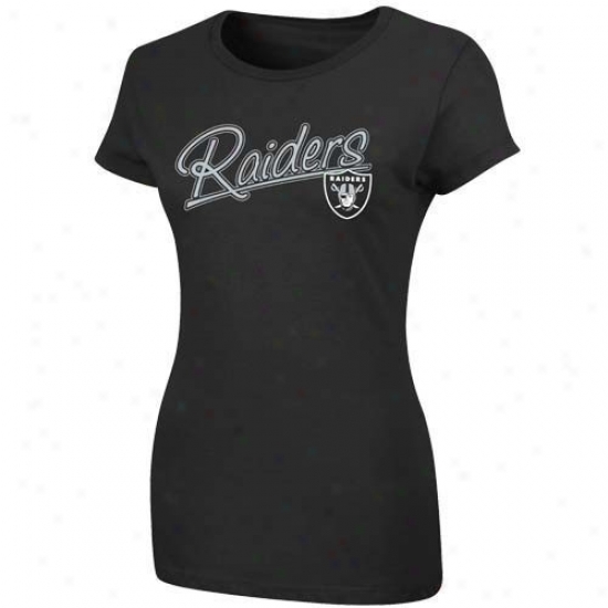 Oakland Raiders T Shirt : Oakland Raiders Laies Black Franchise Fit T Shift