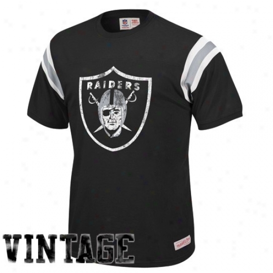 Oakland Raiders Tshirts : Mitchell & Ness Oakland Raiders Black Afl Franchise Vintage Tshirts