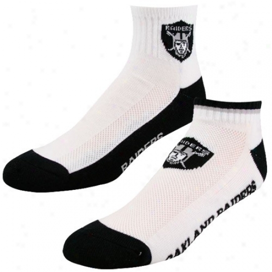 Oakland Raiders White-black Two-pack Socks