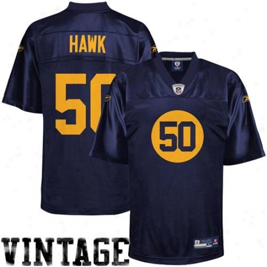 Packers Jerseys : Reebok A.j. Hawk Verdant Bay/acme Packers Autograph copy Alternate Jerseys - Navy Blue