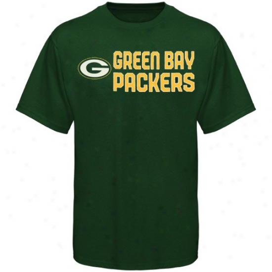 Packeeq T-shirt : Reebok Packers Youth Green Summer Stack T-shirt