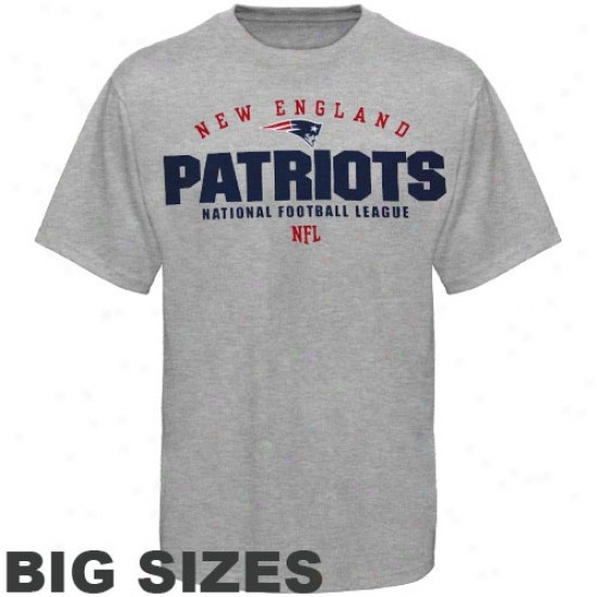 Patriots Shirts : Patriots Ash Heather Logo Football Big Sizes Shirts