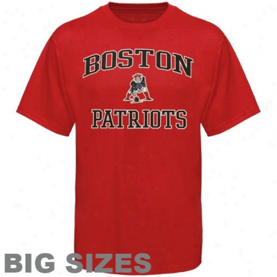 Patriots T-shirt : Patriots Red Afl Heart And Soul Throwback Big Sizes T-shirt
