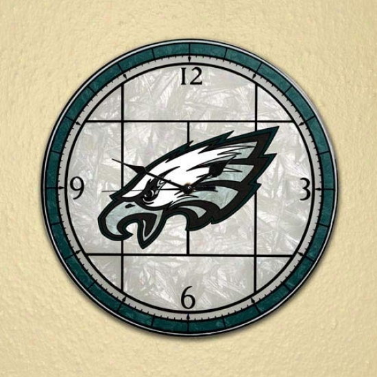 Philadelphia Eagles Art-glass Wall Clock