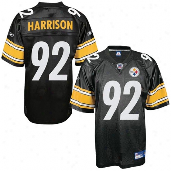 Pitt Steelers Jeresys : Reebok Nfl Equipment Pitt Steelers #92 James Harrison Black Autograph copy Football Jerseys