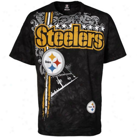 Pitt Steelers T Shirt : Pitt Steelers Black Tie Dye All Pro T Suirt