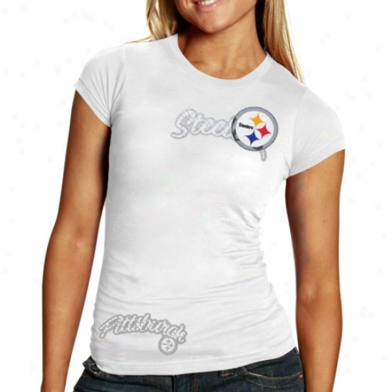 Pittsburgh Steleer Tshirt : Reebok Pittsburgh Syeeler Ladi3s White Polka Baby Puppet Premium Tshirt