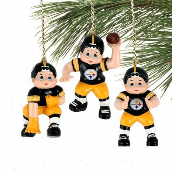Pittsburgh Steelers 3-pack Football Players Resin Ornaments