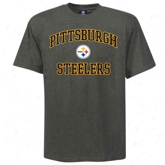 Pittsburgh Steelers Attire: Pitttsburgh Steelers Charcoal Heart And Soul T-shirt