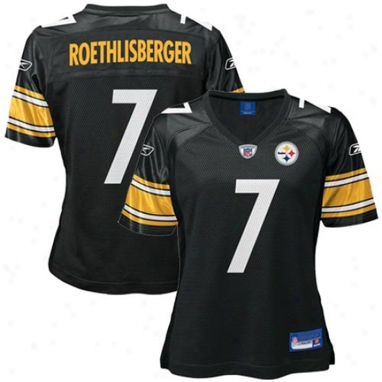 Pittsburgh Steelers Jersey : Reebok Nfl Equipment Pittsburgh Steelers #7 Ben Roethlisberger Ladies Dismal Replica Football Jersey