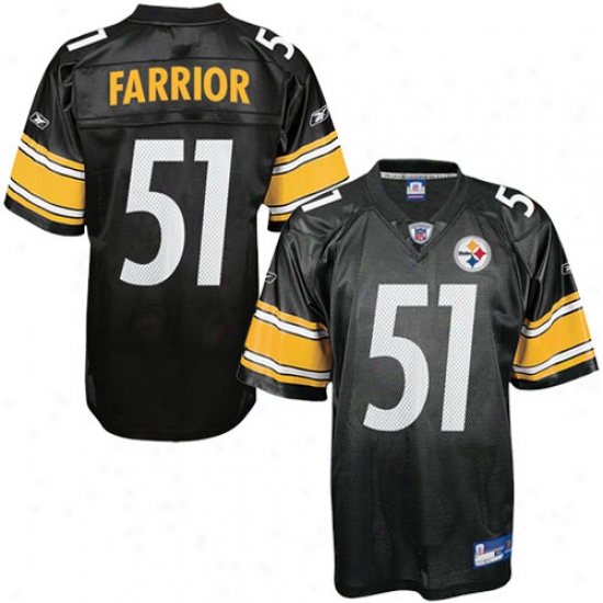 Pittsburgh Steelers Jersey : Reebok Nfl Equipment Pittsburgh Steelers #51 James Farrior Black Replica Football Jersey