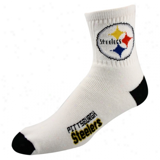 Pittsburgh Steelers White Crew Sockx