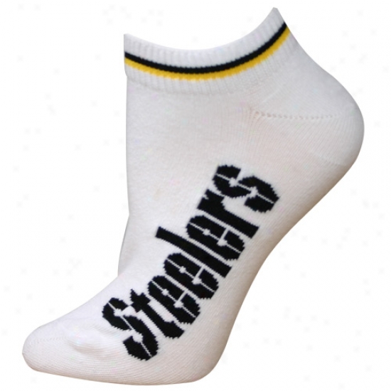 Pittsburgh Steelers White Ladies (529) 9-11 Ankle Socks