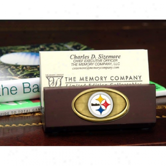 Pittsburgh Steelers Wooden Business Card Holder