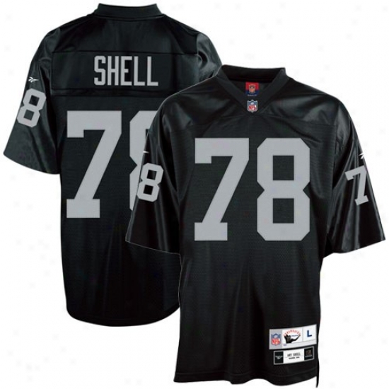 Raiders Jersey : Reebok Nfl Equipment Raiders #78 Art Shell Black Tackle Twill Throwback Football Jersey