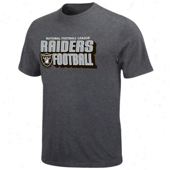 Raiders T-shirt : Raiders Charcoal Defensive Front Heathered T-shirt
