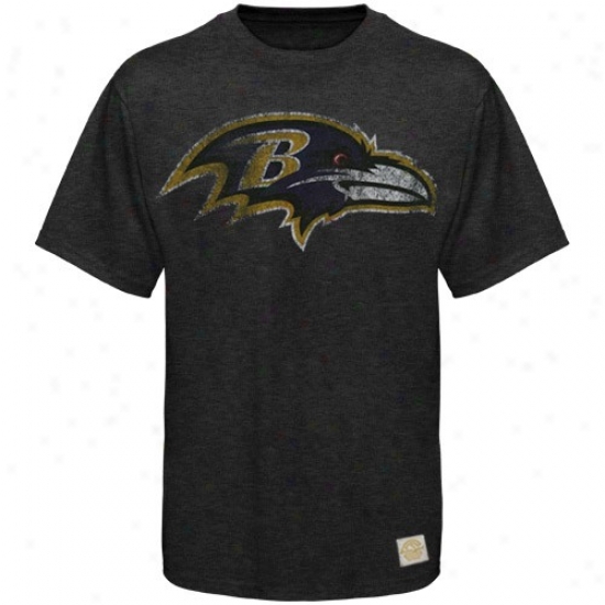 Ravens T-shirt : Reebok Ravens Black Bigger Better Logo Tri-blend Premium T-shirt