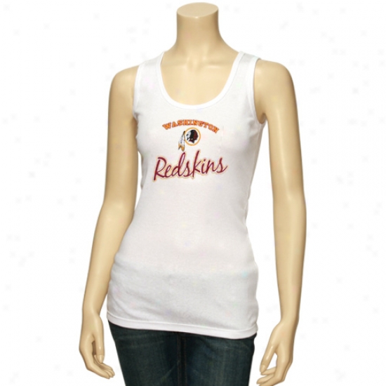 Redskin Apparel: Redskin Ladies White Scripted Tunic Length Tank Top