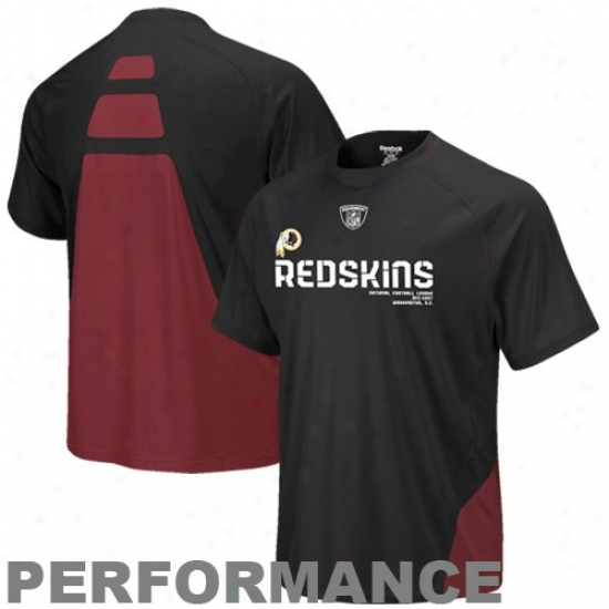 Redskin Shirts : Reebok Redskin Black Conflict Sideline Performance Shirts