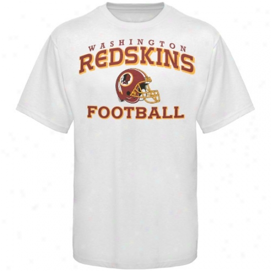 Redskin T Shirt : Reebok Redskin Youth White Stacked Helmet T Shirt
