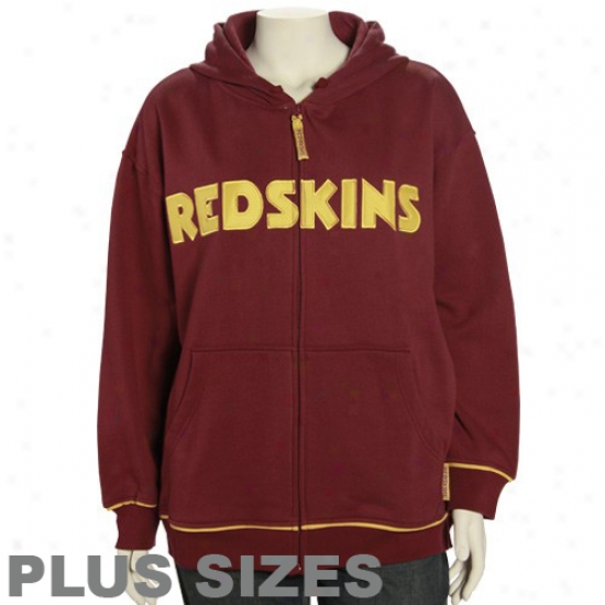 Redskins Hoodie : Redskins Ladies Burgundy That's My Style Full Zip Hoodie