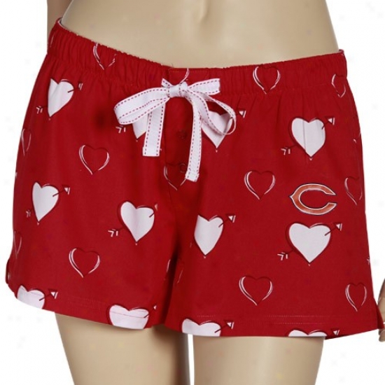 Reebok Chicago Bears Ladies Red Arrow Pajama Shorts