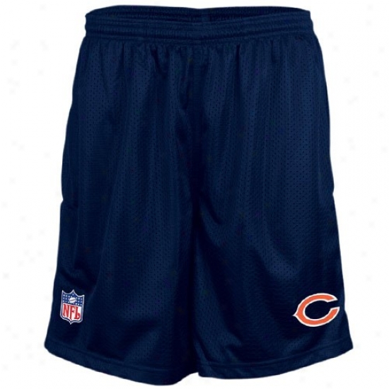 Reebok Chicago Bears Navy Blue Coaches Mesh Shorts