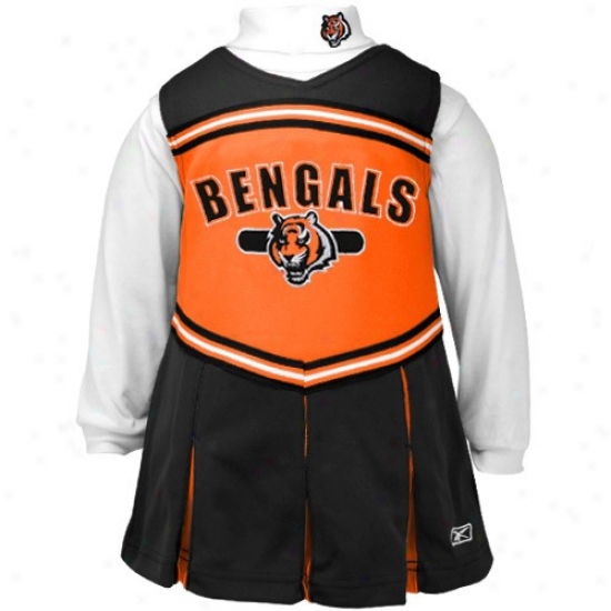 Reebok Cincinnati Bentals Black Preschool 2-piece Cheerleader Dress