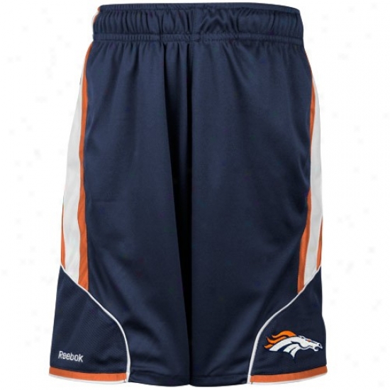 Reebok Denver Broncos Youth Navy Blue The Thirty-five Mesh Shorts