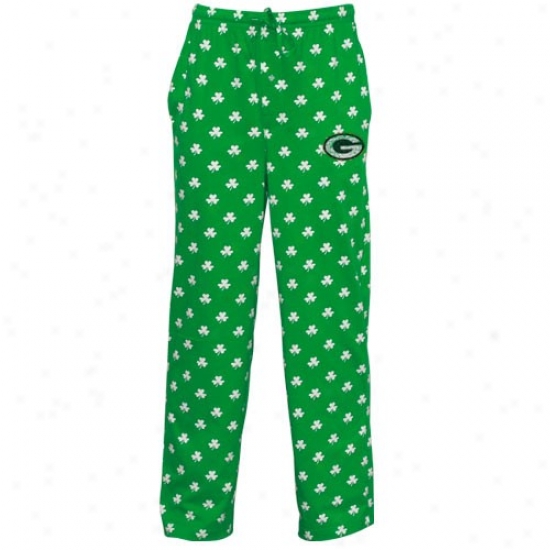 Reebok Green Bay Packers Kelly Green St. Patrick's Day Shamrock Pajama Pants