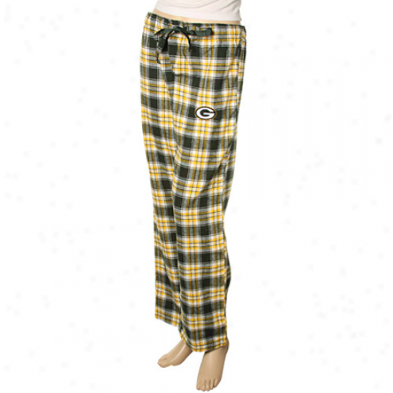 Reebok Green Bay Packers Ladies Green Plaid Heritage Flannel Pajama Pants