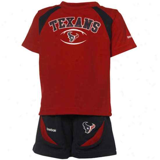 Reebok Houstkn Texans Red-navy Blue  Infant Two Piece T-shirt & Shorts Set