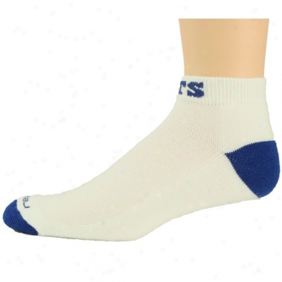 Reebok Indianapolis Colts White-royal Blie Low-cut Socks