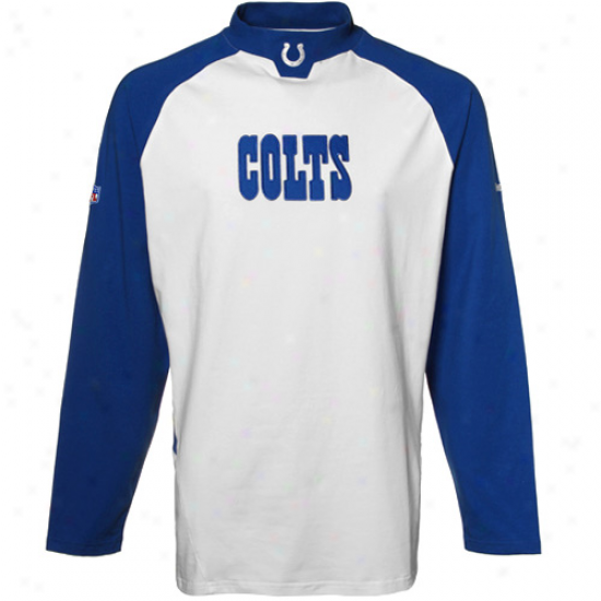 Reebok Indianapolis Colts White Sideline Mock Neck Shirt