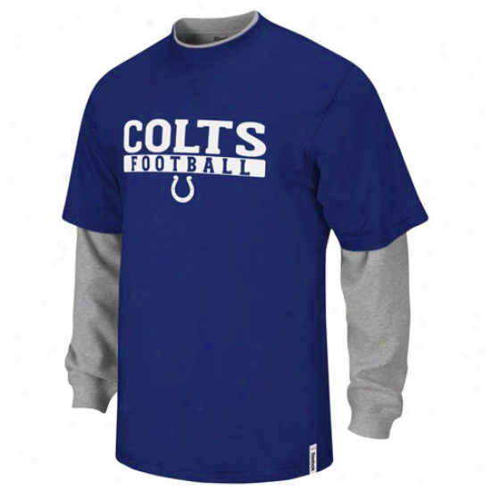 Reebok Indianapolis Colts YouthR oyal Blue-ash Splitter Double Layer T-shirt