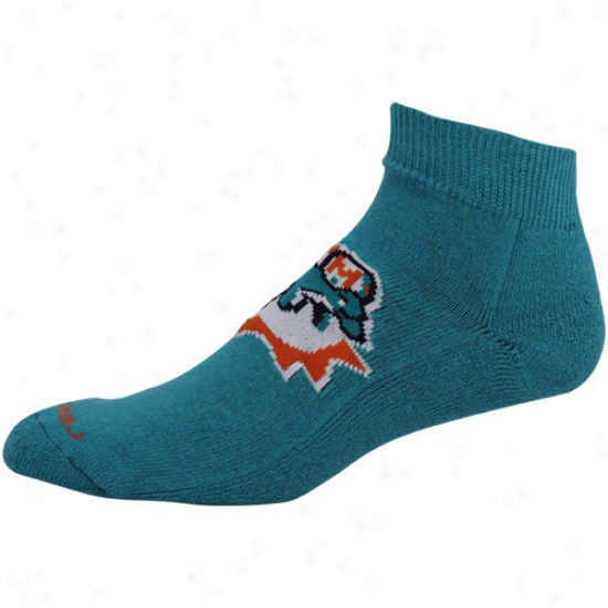 Reebok Miami Dilphins Aqua Jacquard Logo Ankle Socks